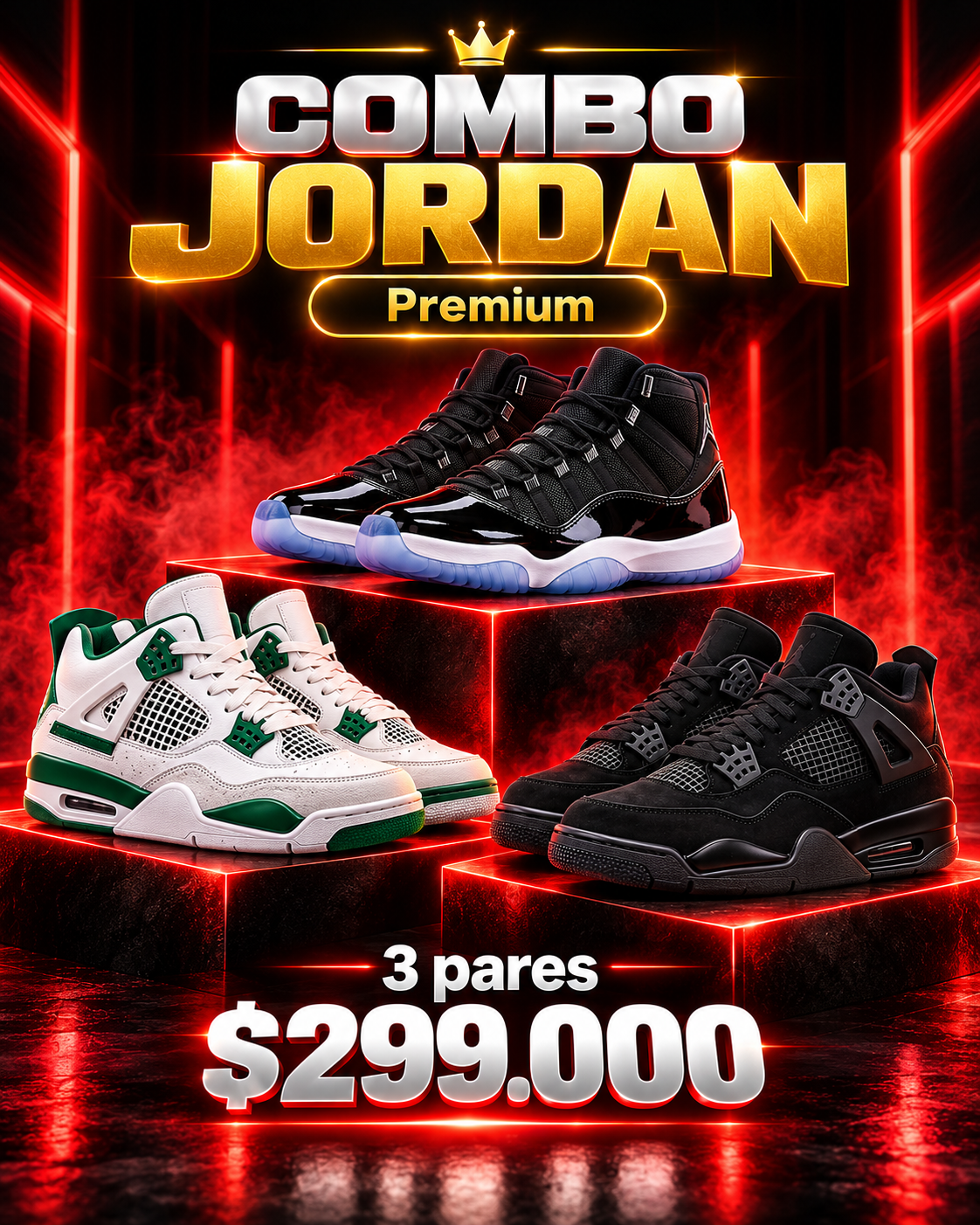 Combo Jordan, 3 pares por $299,000